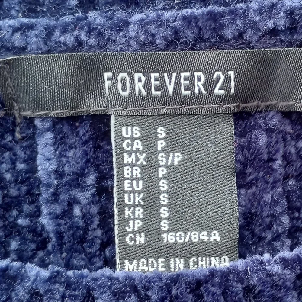 Forever 21 Deep Purple Knit long Sleeve Crewneck Sweater Soft Stretchy S